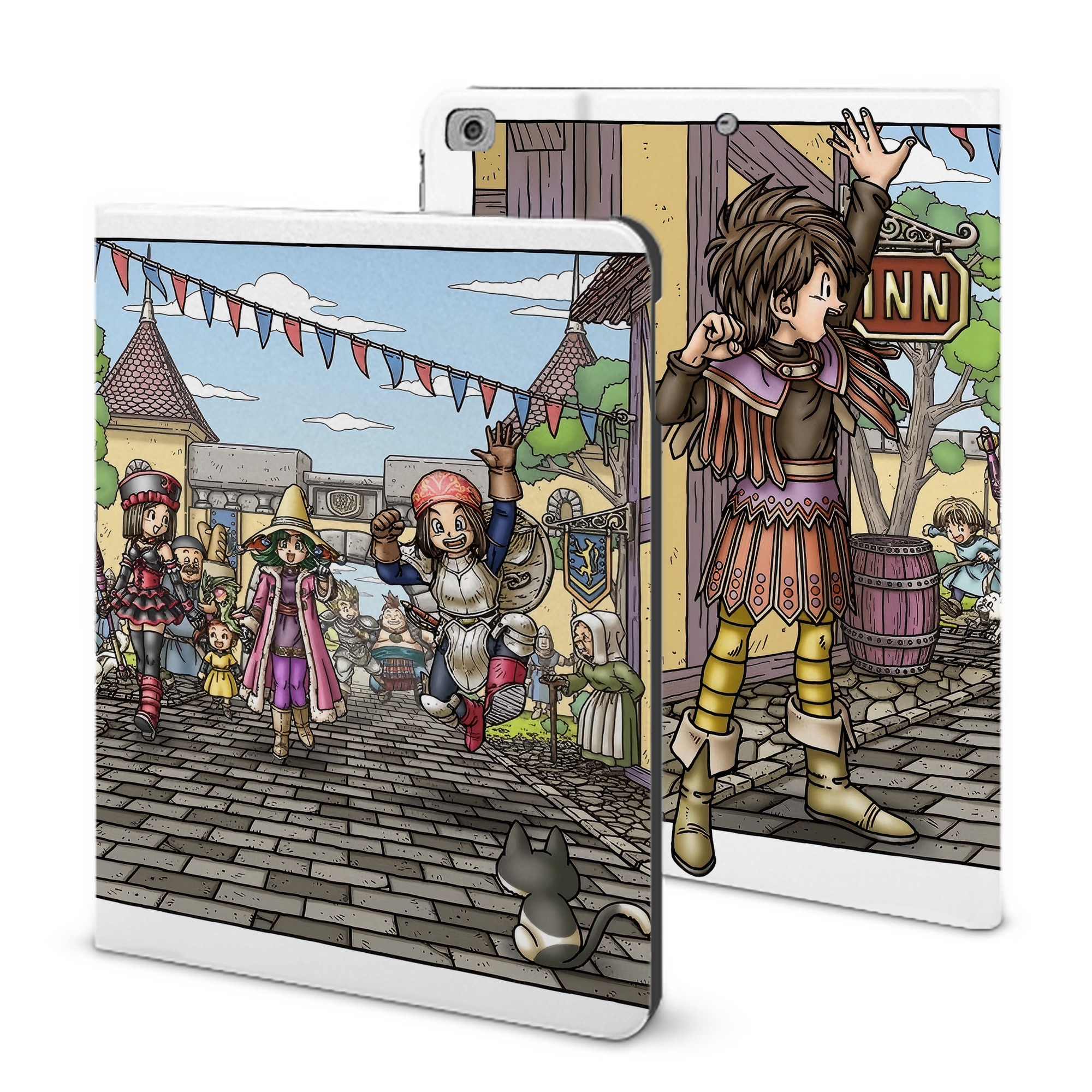 （画像用） ドラゴンクエスト Doragon Kuesuto Dragon Quest IPad ケース ブック型 PUレザー TPU 耐衝撃 軽量 薄型 ペン収納なし 全面保護 IPad 各モデル対応